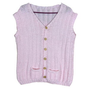 HANDMADE Pink Knitted Vest